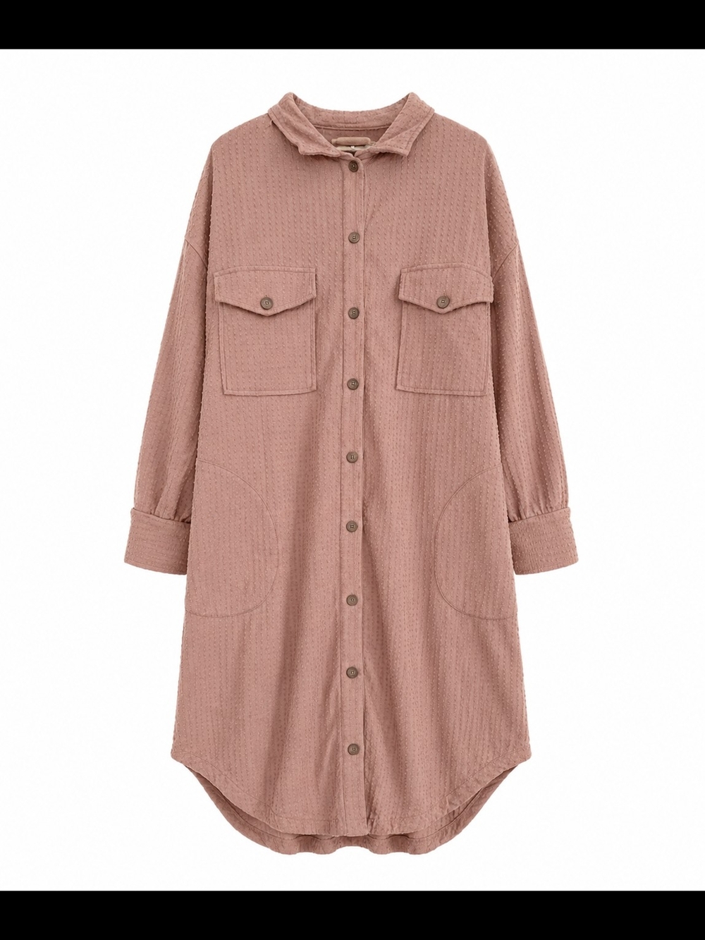 Free People Washed Rose Textured Hobnail Maxi Shirt Dress XL Boho Button Front - Picture 2 of 13